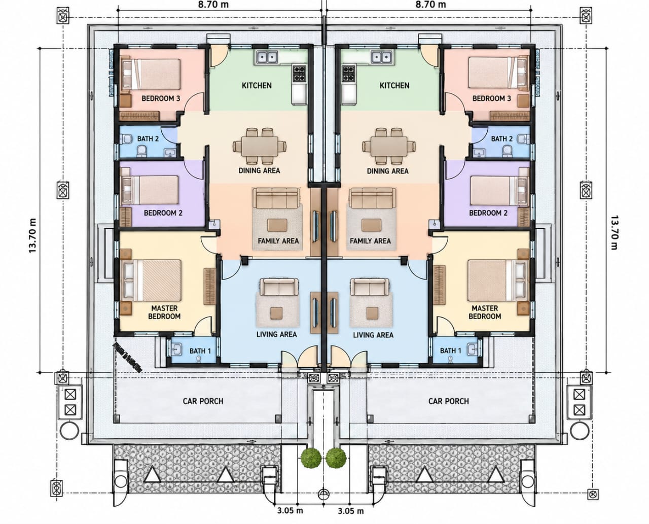 Projek SDF1 Semi D — rumah berkembar siap